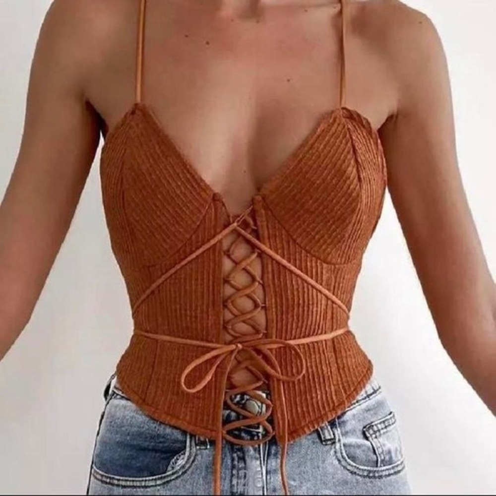 Vest Tank For Women Vintage style Sexy Bandage Straps Crop Tops Out Backless new